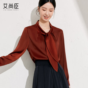艾尚臣安可拉红小众衬衫女2025春季新款气质通勤高端衬衣百搭上衣