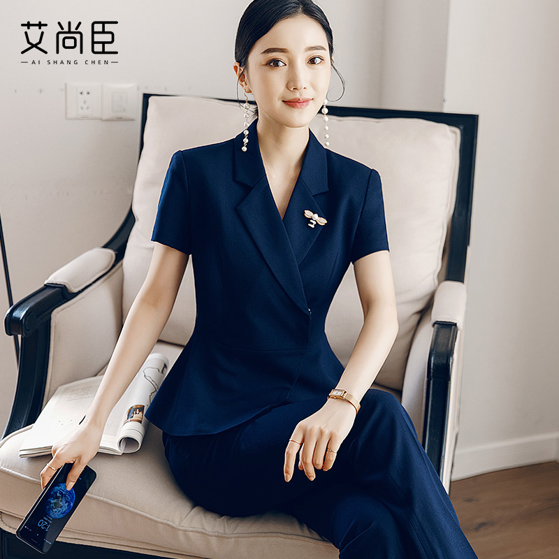 高级感西装套装女夏季商务西服主持人正装气质职场酒店前台工作服