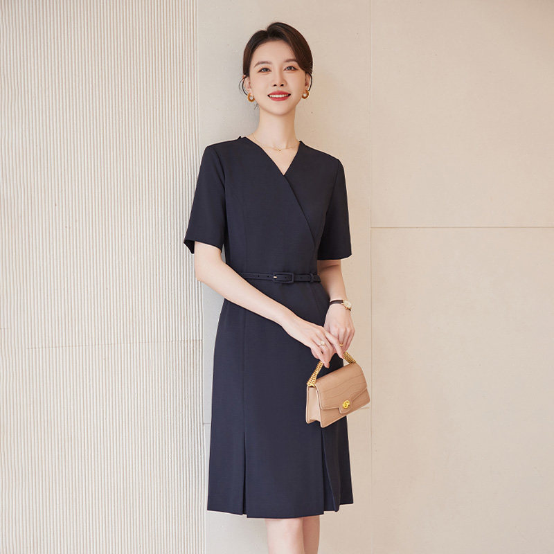 诗璐雅夏季短袖通勤职业女装高级感修身经理工作服气质西装连衣裙