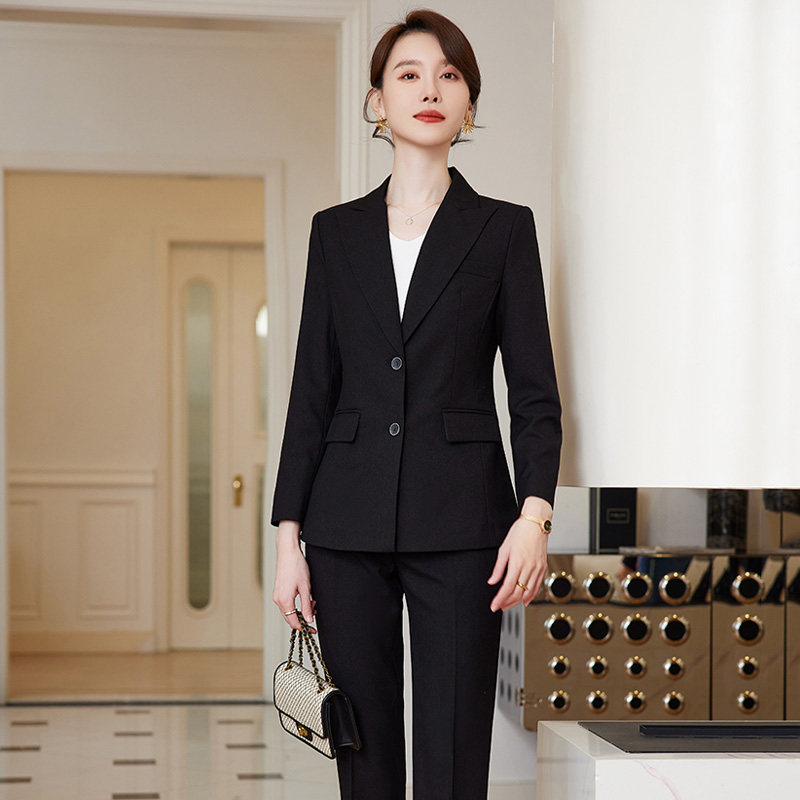 诗璐雅2024年秋冬女西装套装时尚修身气质正装西服总经理上班制服