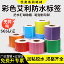 彩色防水标签不干胶打印纸宽度仓库分类打印固定资产电器设备TSC244合成空白立象碳带打印机用可定制印刷蓝色