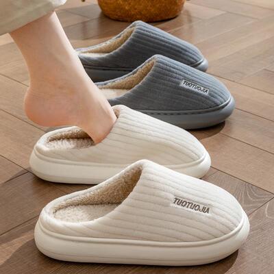 棉拖鞋女士冬季2025新款室内家居厚底踩屎感家用毛毛拖鞋女款冬天