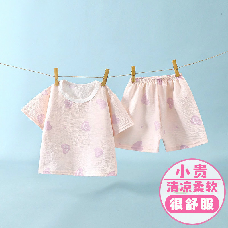 男童女童婴儿夏装幼儿空调衣服儿童短裤2025薄款宝宝夏季短袖套装