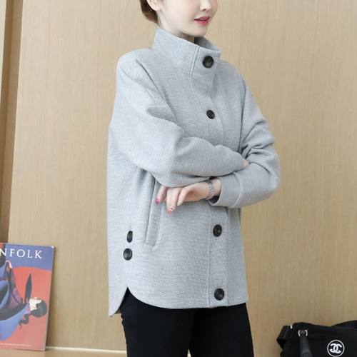 大码立领卫衣开衫女士春秋季2025新款时尚洋气小个子休闲短款外套