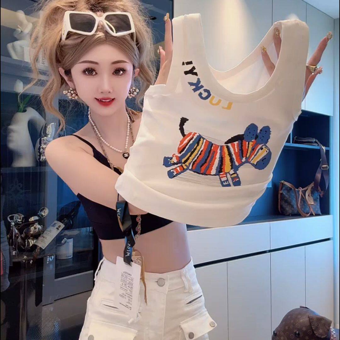 胖mm大码遮肚子吊带上衣女夏外穿高级感西装内搭宽松显瘦无袖背心