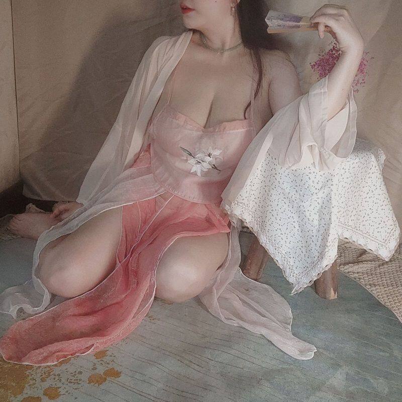 古风内衣性感大码纯欲肚兜汉服诱惑免脱贵妃装睡衣古装长裙