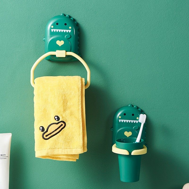速发漱口杯牙刷挂杯置物架壁挂式可爱牙墙式儿童牙牙收纳盒膏具座
