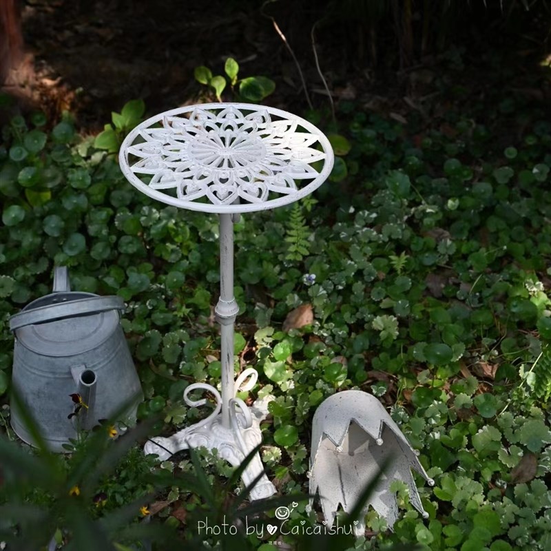 速发铸铁铁艺高脚花架 小桌子架花台外落地室外花园室内户客厅装