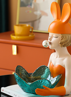 速发风茶几桌面果摆纳意玄关电视柜收创泡泡孩盘件简约