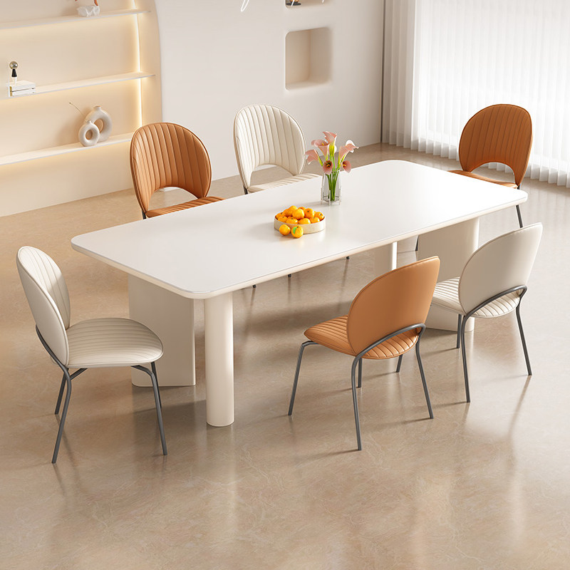 速发岩板餐桌轻奢简方小户型家用吃形桌子椅组合长约饭奶油风餐桌,住宅家具,岩板餐桌,淘宝优惠券,粉丝福利购,淘宝优惠卷