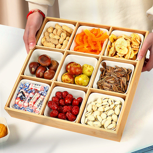 速发水果盘客放家用玻璃干点茶几零食茶果小吃碟点心摆厅分格