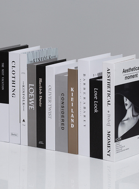 速发办件室书架装饰书拍照道具书饰书摆公装假时尚杂志摆件英文书