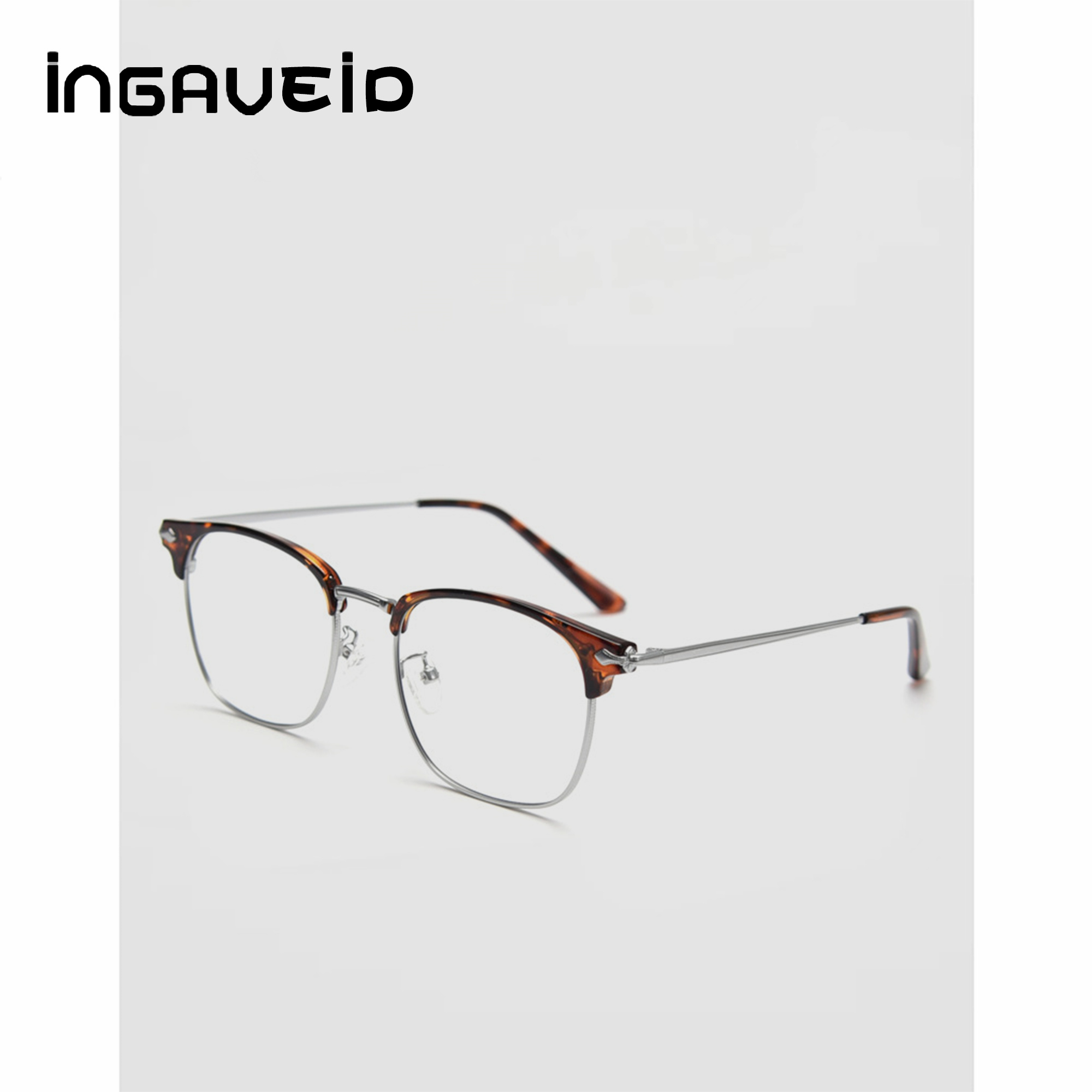 速发半框男理工男斯文败类痞视框近睛变色眼帅潮镜框