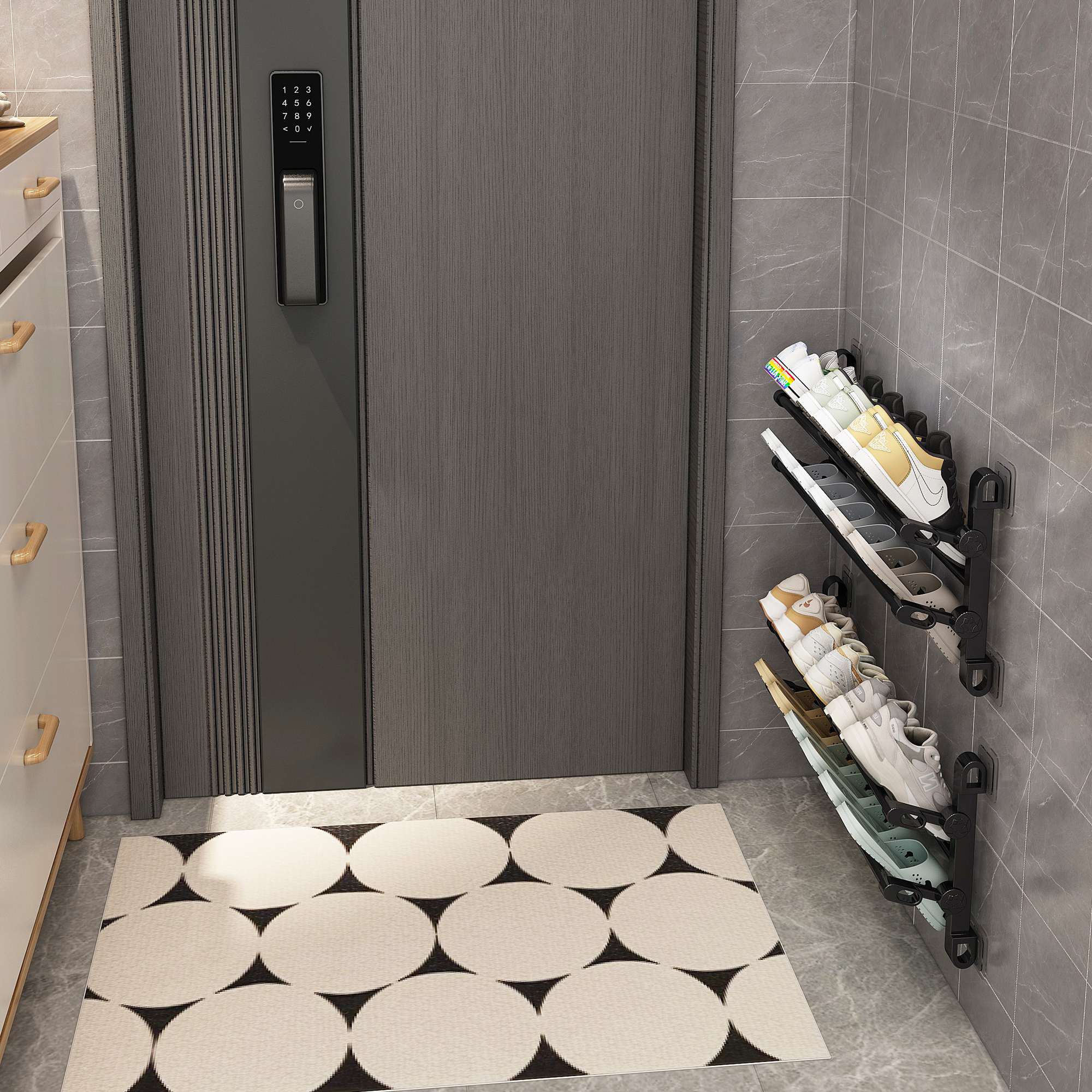 速发鞋架家用小窄架口房用寝室桌下门后门门门挂鞋子收纳上拖鞋架