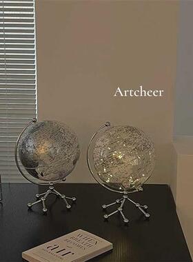 速发透明地球仪摆桌轻奢高档客厅办公室件面家居酒柜装饰乔迁新居