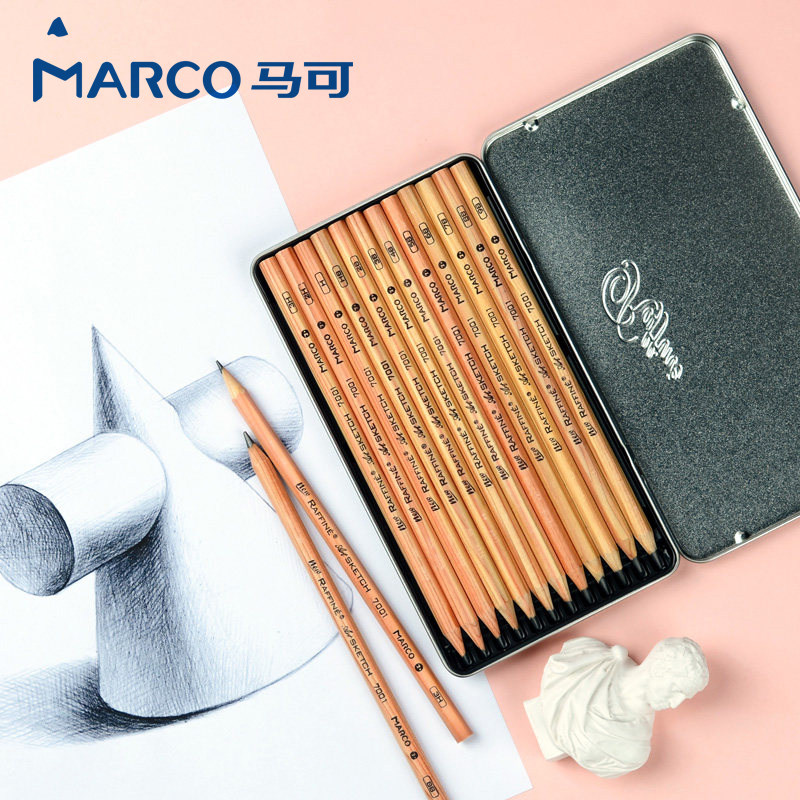 速发ARCO马可7001素描铅笔初学者专业素描2书写手绘设计绘画绘图