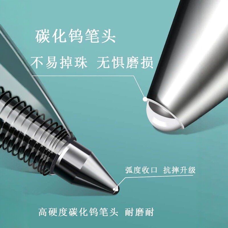 速发笔中性笔按动笔墨蓝黑红蓝色签字0.5mm圆珠头办公文具水性笔