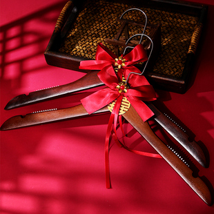 速发结婚喜字衣架婚纱撑禾中式 婚品新郎新娘衣秀衣挂实木婚庆用礼