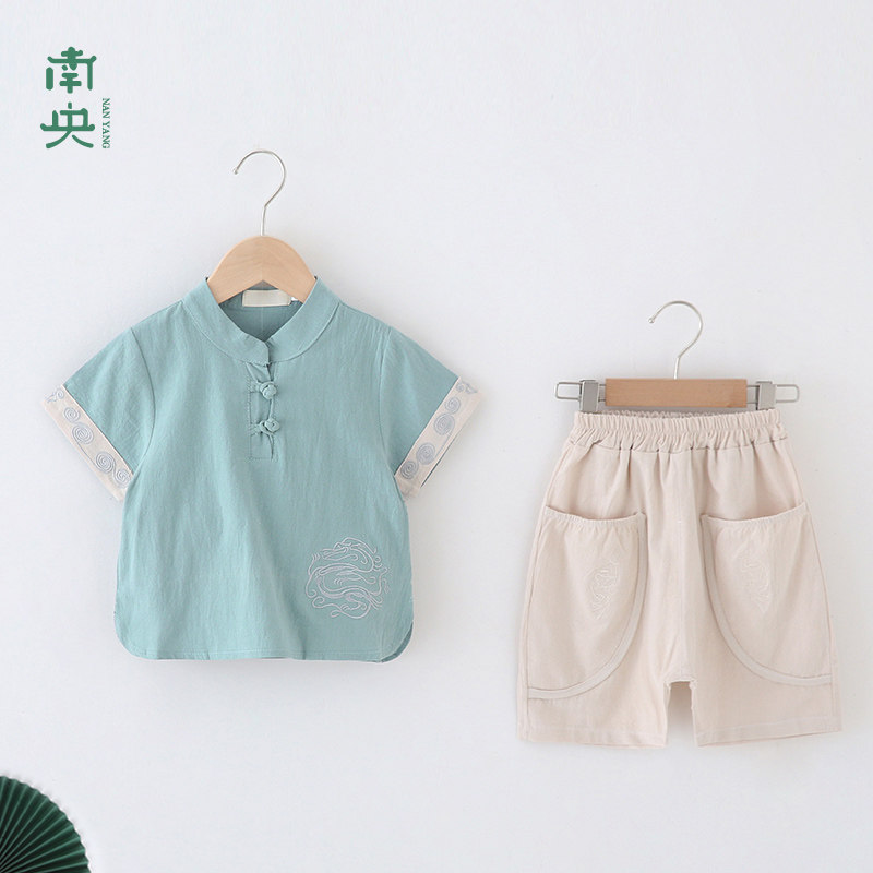 速发男孩汉服男童夏季薄款演出服龙年中国风儿童唐装宝宝古装