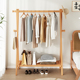 速发实木衣帽内质地家用挂衣架卧室房间榉木落晾衣服架室架简易立
