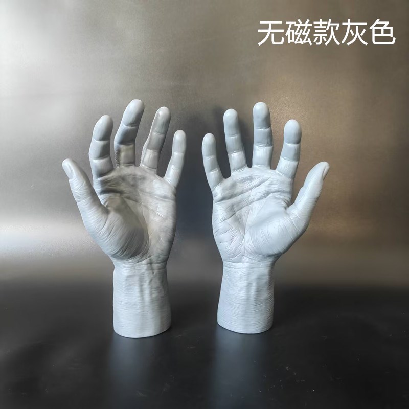 速发男手模型深肤色PVC创意男手模男双手模特节日整蛊假手模道具