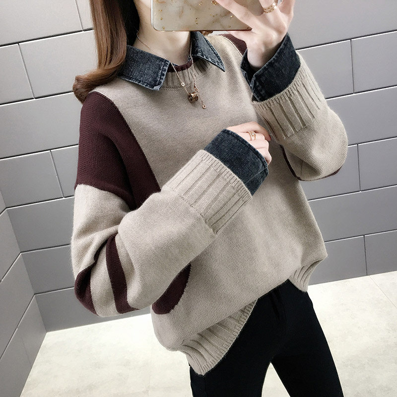 秋装2020年新款女装爆款秋季毛衣女宽松外穿秋冬假两件女上衣洋气