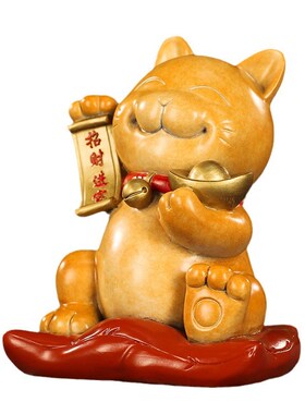 速发纯铜彩绘招财猫摆件客厅玄关办公室店铺收银台开业礼物装饰工