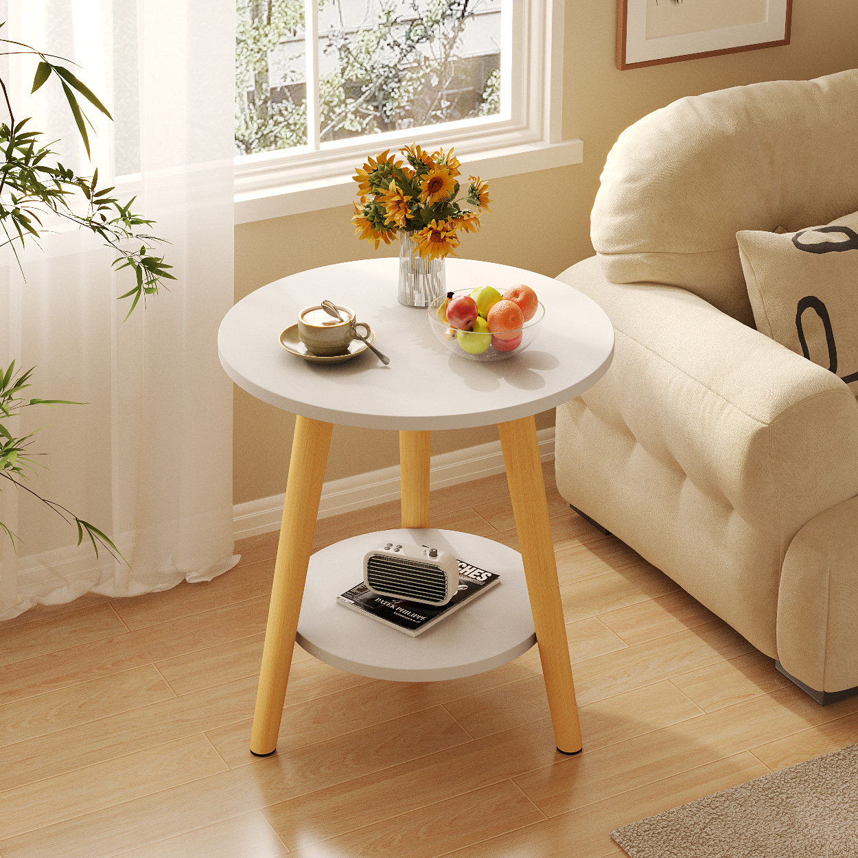 速发茶几小圆桌子桌简约迷用台家你沙发边几意易创简小尺寸