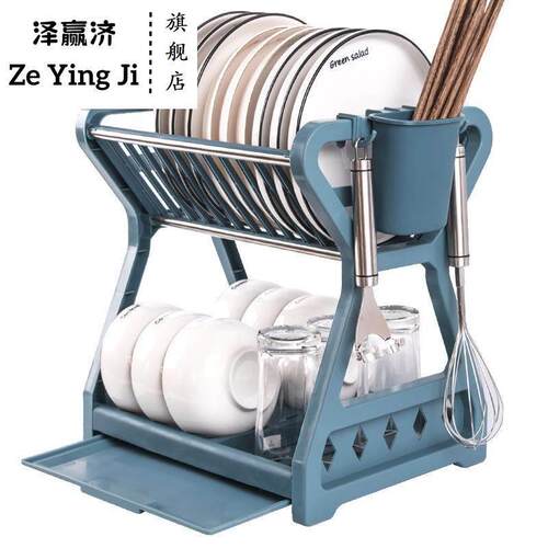 现货厨房置e物架多用2层沥水碗碟架厨房碗碟置物架碗架工厂直销
