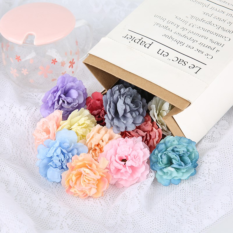 速发烧边康乃馨玫瑰花 假花古饰头风发墙材料婚庆花饰拍摄道具