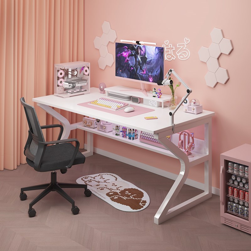 速发电脑桌台学办公桌竞用卧室简易学生式习写字桌书桌工作台电家