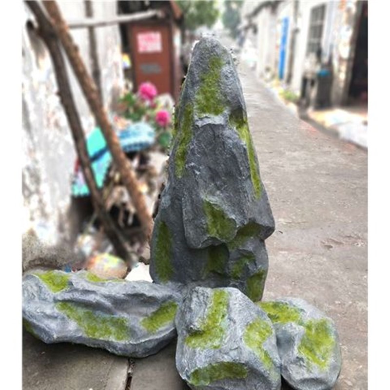 速发玻璃钢树脂石头人造青苔石头颜色假石头仿真石头景观石鹅卵石
