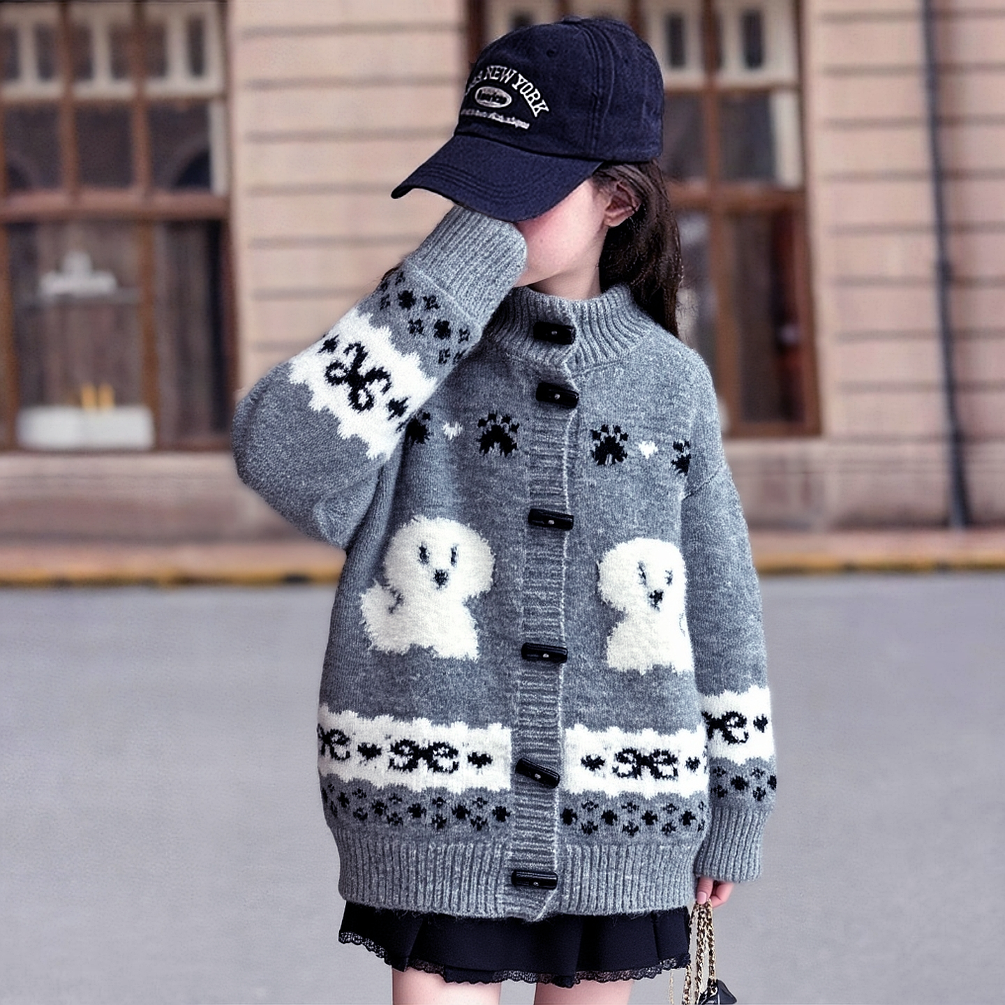 女童毛衣开衫2025秋冬加厚新款