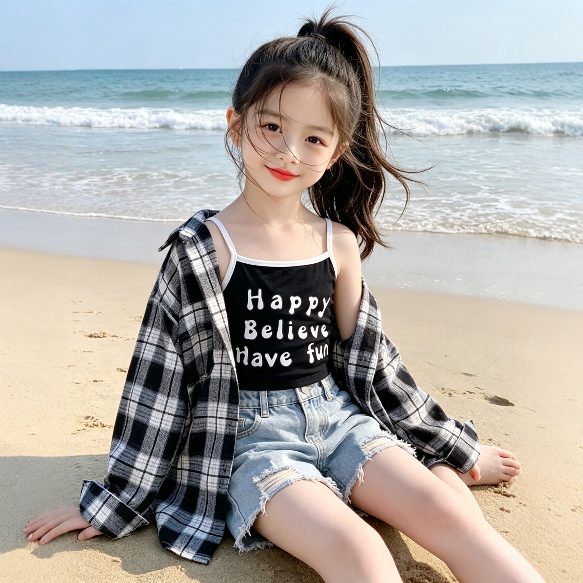 女童格子衬衫2026春季新款韩版中大儿童经典洋气甜美格纹长袖衬衣