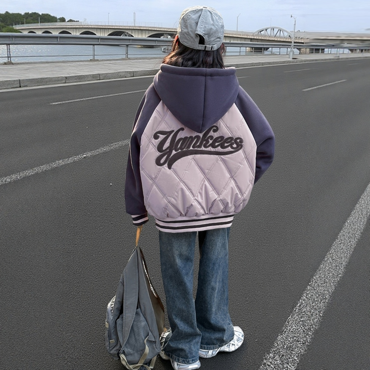 女童棒球服夹棉加厚秋冬新款