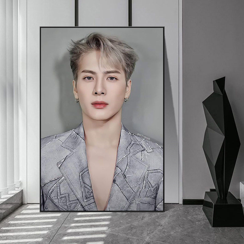 明星王嘉尔杂志写真装饰画Jackson专辑男服装店挂画女生卧室壁画