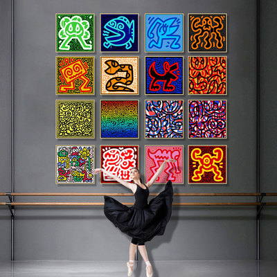 凯斯哈林装饰画MrDoodle个性潮流