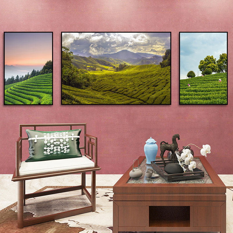 茶叶店装饰画茶园茶室背景墙挂画茶馆茶楼茶舍茶庄包厢布置壁画