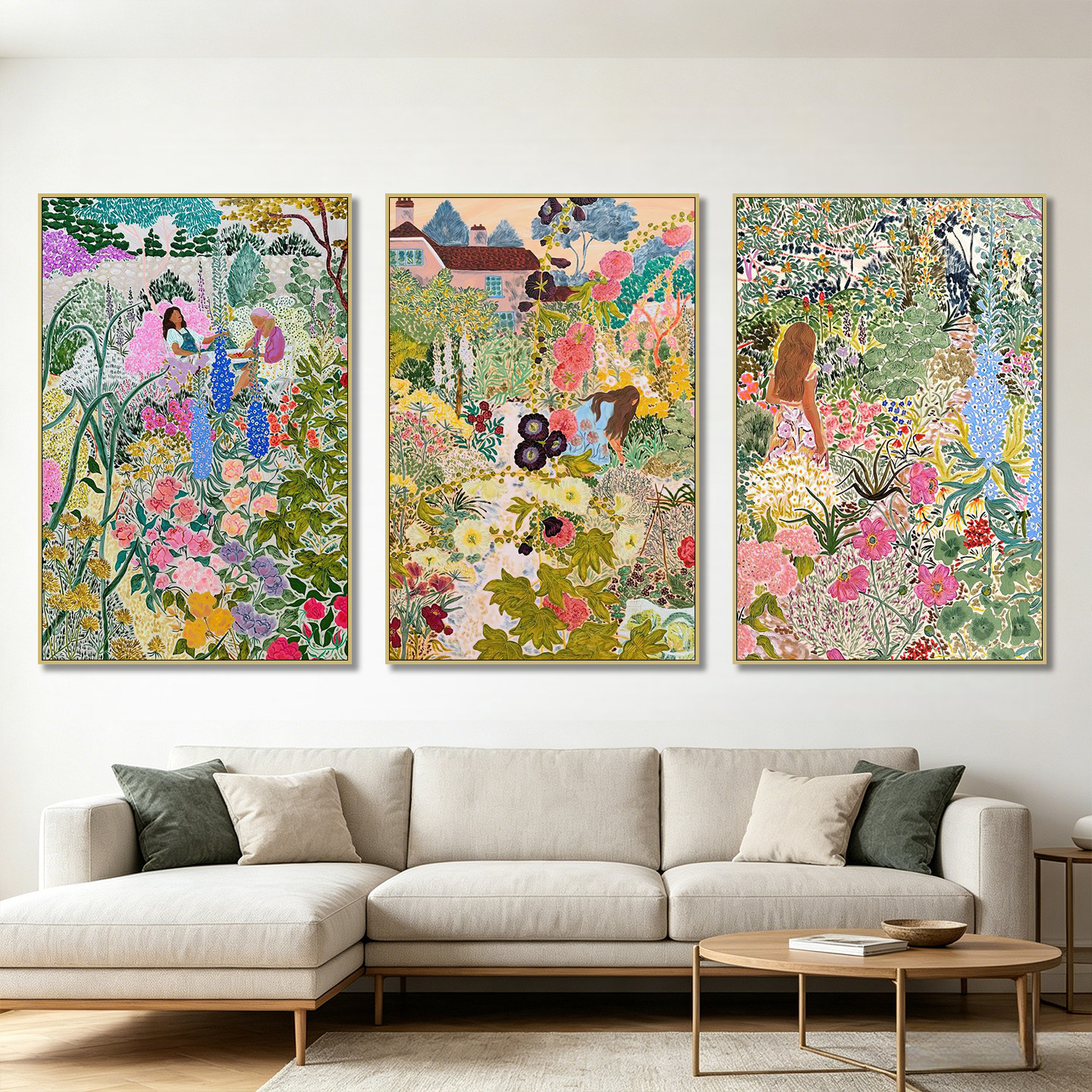 治愈田园装饰画居家软装客厅沙发背景女孩卧室公寓阳台休闲区挂画