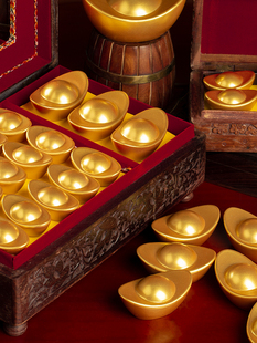 妙工坊金元宝银锭摆件招财办公室桌面实心彷真树脂道具家居装饰品