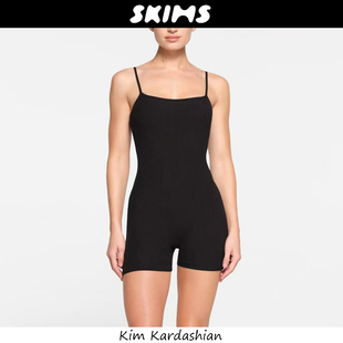 官方正品 Rib螺纹吊带运动连体衣 美国Skims塑身衣卡戴珊Cotton