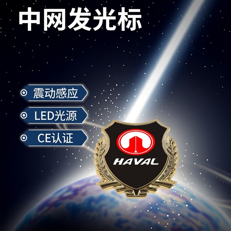 哈弗H1H2H4H5 H6LCOUPE H7H8H9中网麦穗发光标灯日行灯行车灯