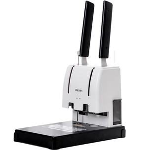 得力GB341装 机40MM厚度3876A质保1年免费开票 订机财务凭证会计档案账本票据手动打孔机33669S热熔铆管胶装