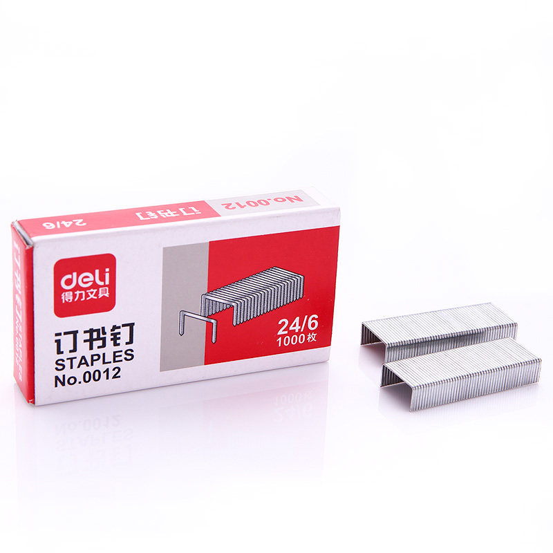 得力通用订书钉24/6统一钉通用型订书针12号不锈钢钉普通订书机通用订书钉补充订书针桌面办公用品