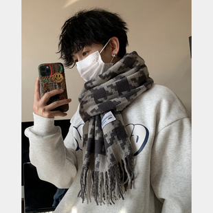 保暖围脖男款 FINE 男士 新款 潮送男朋友礼物 STATE针织围巾男冬季