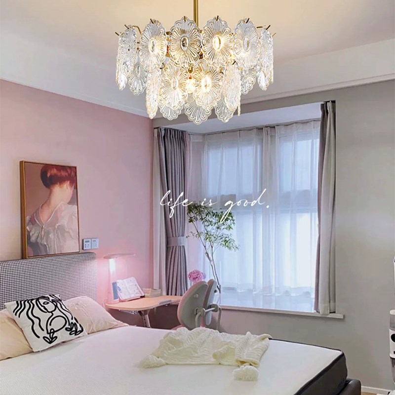 速发厅约法式轻奢水晶客简吊灯后卧室灯设师计新款主卧室餐厅灯具