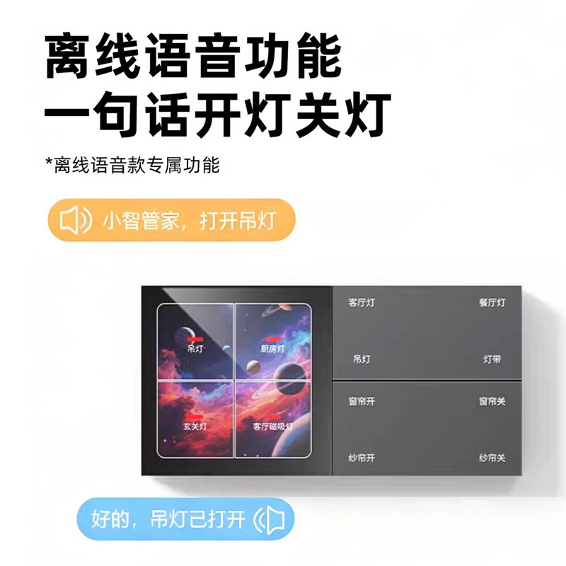 速发全新上市涂鸦zigbee4寸智能屏开关零火离线语音开关红外遥控