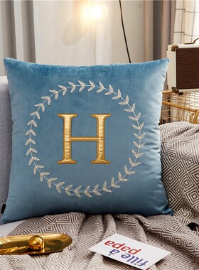 速发J6DA简约轻奢字母酒店沙发抱枕靠抱间厅垫枕套床头样板客靠枕