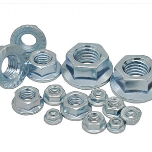速发镀母不锈钢螺锌螺全六角法兰螺母花齿大母螺帽防滑防松M6M8M1