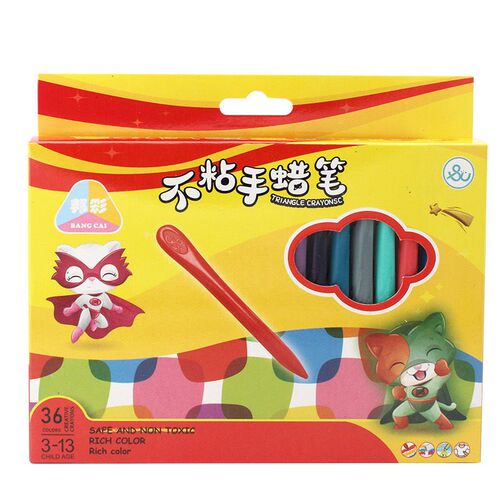 速发儿童蜡笔不脏手安全无毒宝宝彩妆笔套装24色幼儿园三角6色油